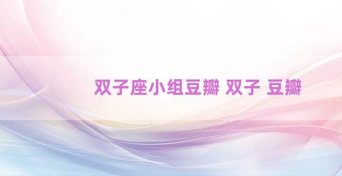 双子座小组豆瓣 双子 豆瓣